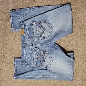 Vintage Y2k Flypaper EMBROIDERED Flap Pocket Straight Leg Jeans 29X32